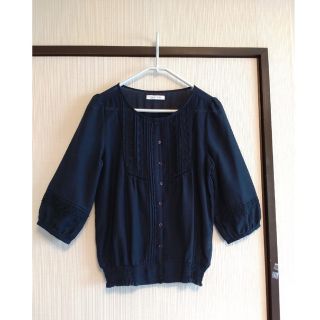 ローリーズファーム(LOWRYS FARM)のLOWRYSFARM ネイビー/紺 レース ブラウス ◆ 美品 プルオーバー(シャツ/ブラウス(長袖/七分))