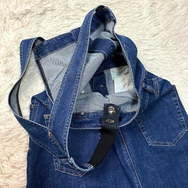 ディーゼル カットオフ デニム ワンピース サロペット 濃紺 インディゴ XS
