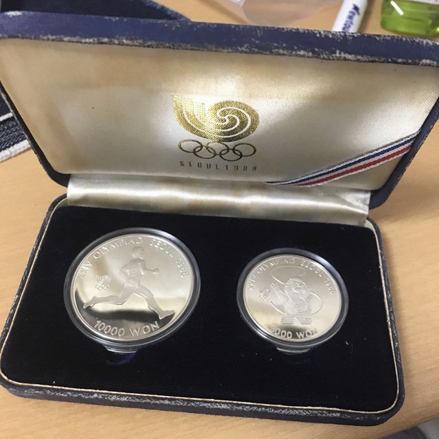 1986年オリンピック記念銀貨 韓国 1オンス+1/2オンス セット - 貨幣 1オンス記念銀貨/②