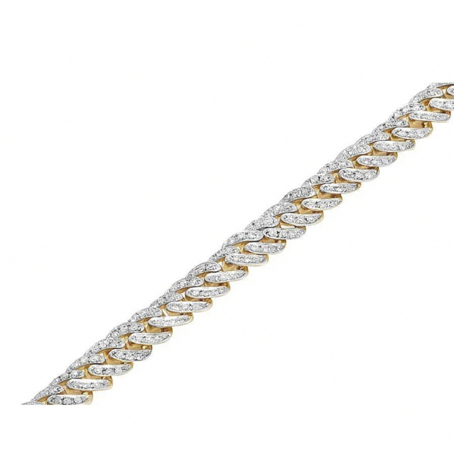 10K Yellow Gold Diamond Cuban Link Chain