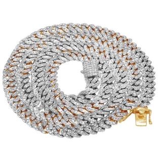 10K Yellow Gold Diamond Cuban Link Chain(ネックレス)