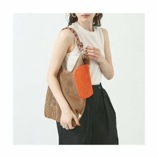 ロウェルシングス(LOWELL Things)の【ベージュ】【ミニポーチ付き】メッシュホーボー2WAYBAG(トートバッグ)