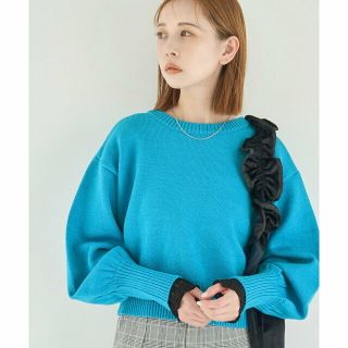 ロペピクニック(Rope' Picnic)の【ブルー系（47）】ショート丈ニットカーディガン/パチパチしにくい・洗濯機OK・2WAY(カーディガン)