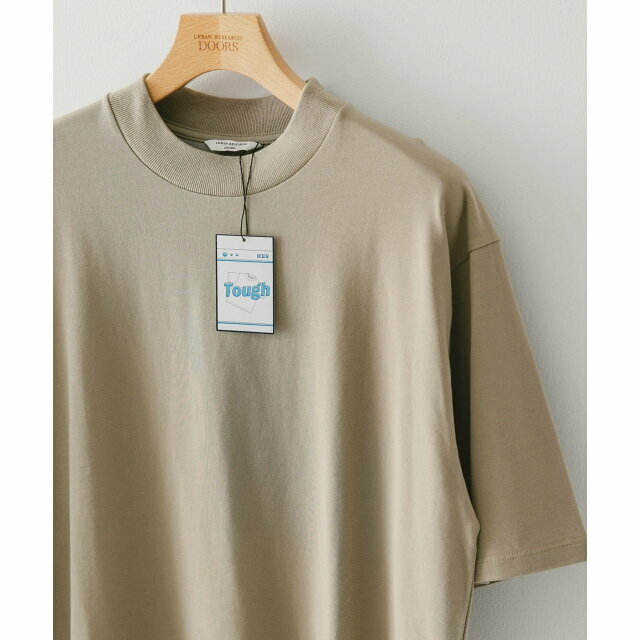 【SAND BEIGE】モックネックショートスリーブタフTシャツ