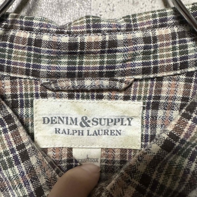 Denim & Supply Ralph Lauren(デニムアンドサプライラルフローレン)のDENIM&SUPPLY ラルフローレン　ウエスタンシャツ　半袖　チェック L メンズのトップス(シャツ)の商品写真