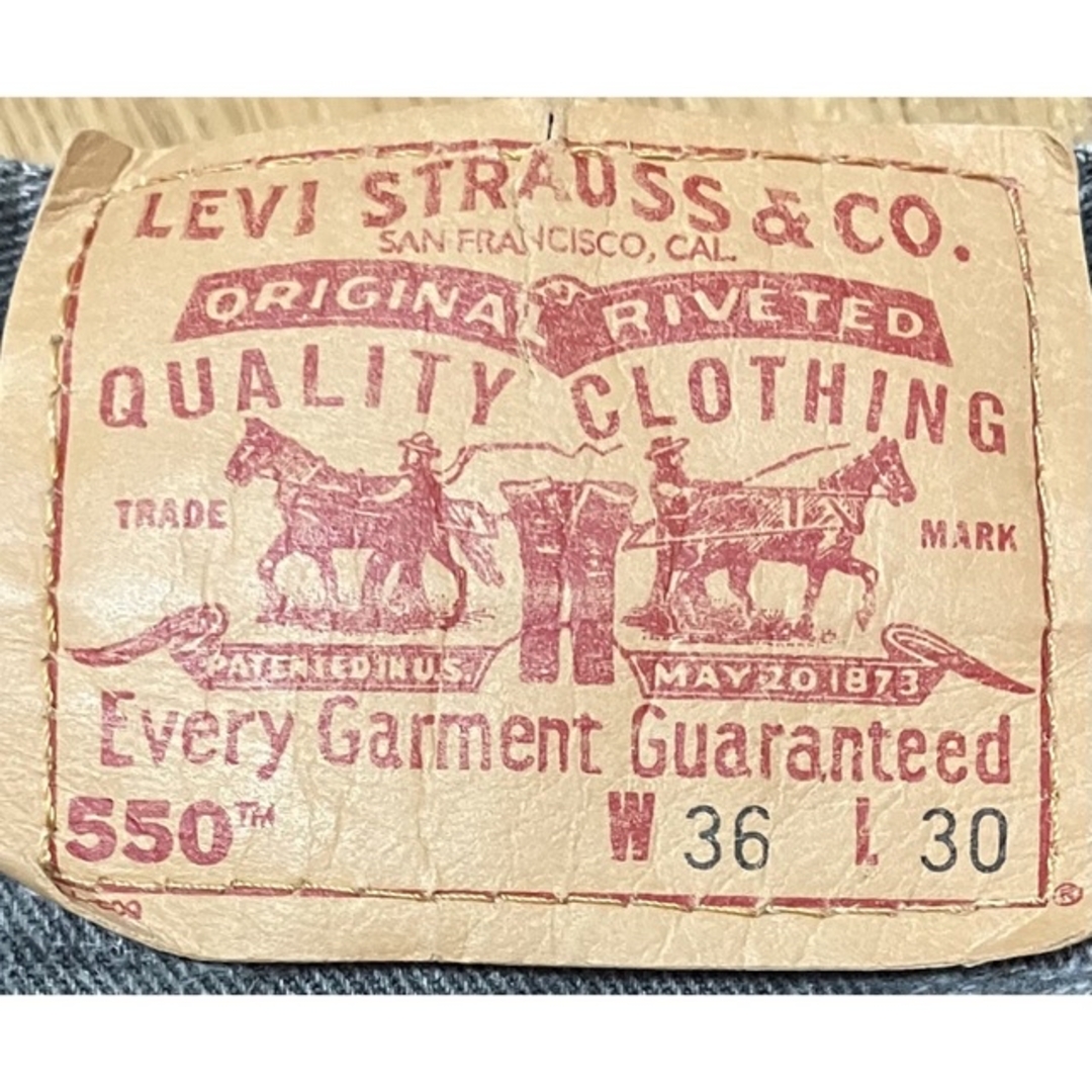 状態良好 36×30 Levi’s 550 米国製 サルファ染め ブラックデニム