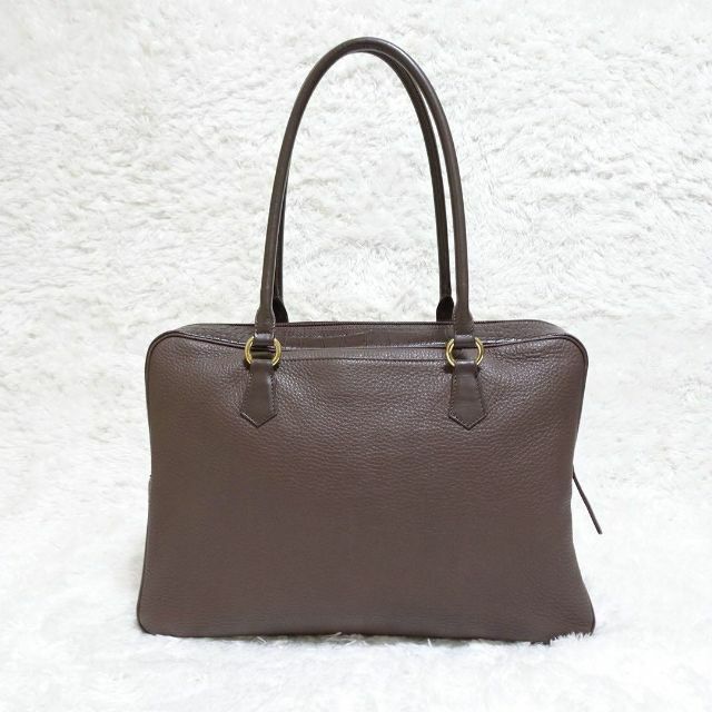 美品 HAMANO 濱野皮革工藝 エヴィ クロコ型 レザー ボストン ブラウン