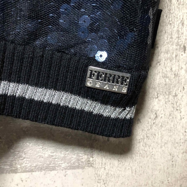 Gianfranco FERRE(ジャンフランコフェレ)のGIANFRANCO FERRE JEANS スパンコールセーター　メッシュ レディースのトップス(ニット/セーター)の商品写真