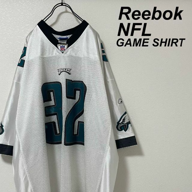 Reebok(リーボック)のオーバーサイズ リーボック NFL ゲームシャツ 白 プリント イーグルス メンズのトップス(Tシャツ/カットソー(半袖/袖なし))の商品写真