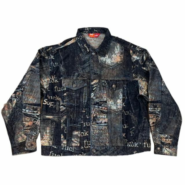 Supreme シュプリーム ジャケット 23SS Archive Denim Jacquard Trucker Jacket Black Medium ジャガード トラッカー デニムジャケット ブラック系 M【新古品】【未使用】