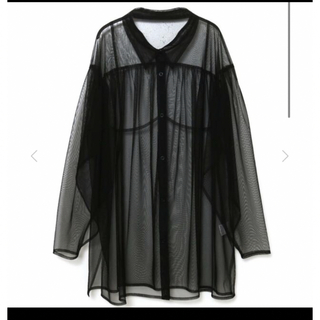 バブルス(Bubbles)のMelt the lady translucent shirt ブラック(シャツ/ブラウス(長袖/七分))