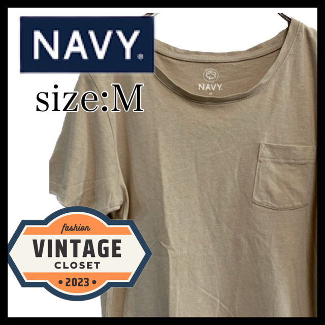 NAVY(ネイビー)の[NAVY（ネイビー）]トップス　Tシャツ　半袖　Mサイズ レディースのトップス(Tシャツ(半袖/袖なし))の商品写真