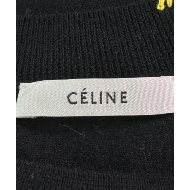 CELINE セリーヌ ニット・セーター S 黒x青(ボーダー)