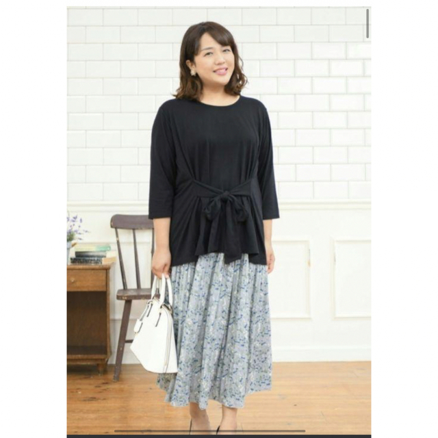 しまむら(シマムラ)のhina style　消しプリーツ小花柄スカート　LLサイズ　しまむら レディースのスカート(ロングスカート)の商品写真