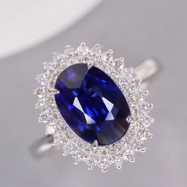 天然 ブルーサファイア ダイヤ リング1.095ct k18 ¥