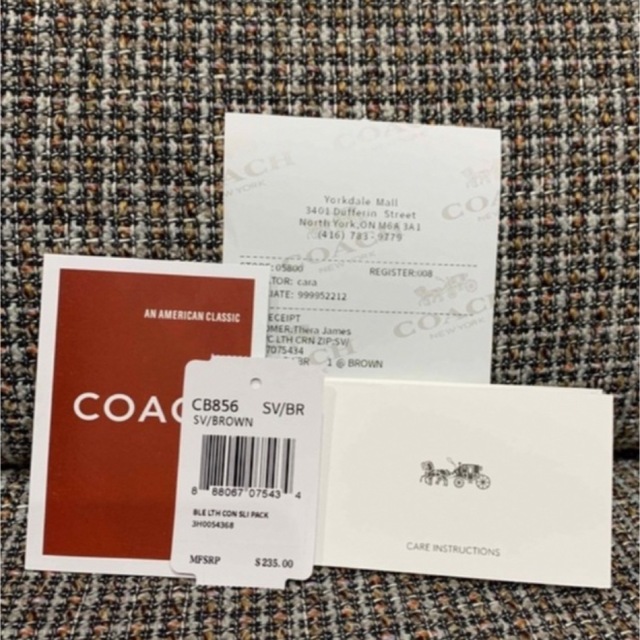 COACH(コーチ)の856  コーチ　長財布　ブラウンシグネチャー　ホワイト　コーチロゴ レディースのファッション小物(財布)の商品写真