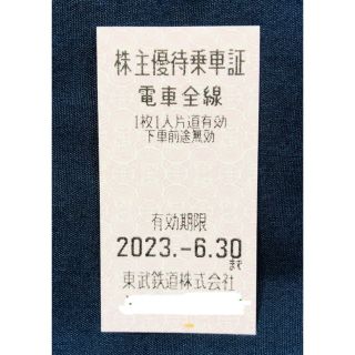 《スナフキン様専用》東武鉄道　株主優待乗車証1枚(鉄道乗車券)