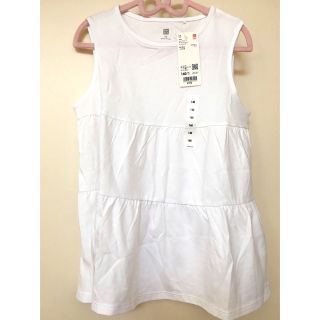 ユニクロ(UNIQLO)の【新品未使用】UNIQLO 女の子 ノースリーブ トップス サイズ140(Tシャツ/カットソー)