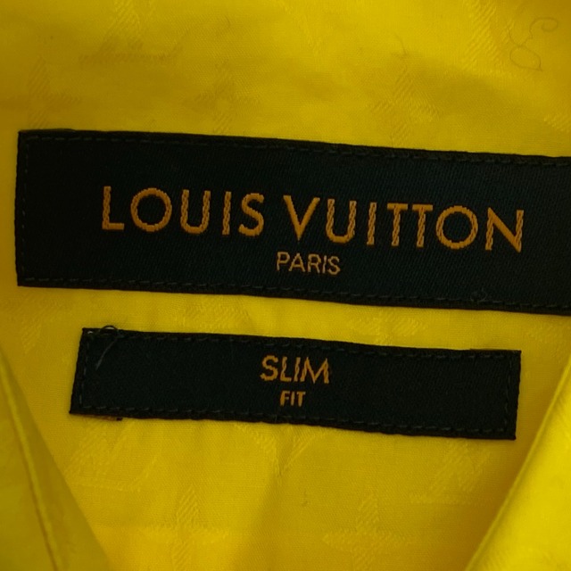 LOUIS VUITTON(ルイヴィトン)のルイヴィトン LOUIS VUITTON モノグラム アパレル トップス 長袖シャツ コットン イエロー 美品 メンズのトップス(シャツ)の商品写真