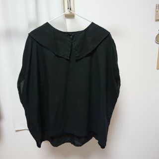 ネストローブ(nest Robe)のネストローブ リネン 黒色 カットソー 半袖(カットソー(半袖/袖なし))