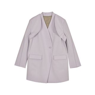 la peau de gem  layered no collar jacket