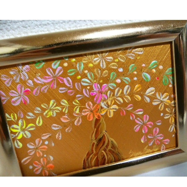 風水開運絵画*煌めき幸せの招財樹 金のなる木 花 全体 金運 やる気 風水開運絵画*煌めき幸せの招財樹 金のなる木 花 全体 金運 やる気