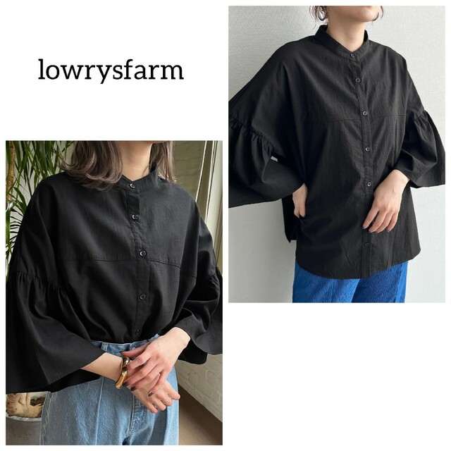 LOWRYS FARM(ローリーズファーム)の美品 ローリーズファーム バンドフリルスリーブシャツ トップス レディースのトップス(シャツ/ブラウス(長袖/七分))の商品写真