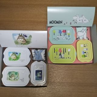 ムーミン(MOOMIN)の【新品】『レンジ容器＆おしぼり』× ２個セット（となりのトトロ＆ムーミン）(容器)