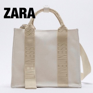 ザラ(ZARA)のZARA ✅ロゴストラップ キャンバス トートバック ミニ ショルダー(トートバッグ)