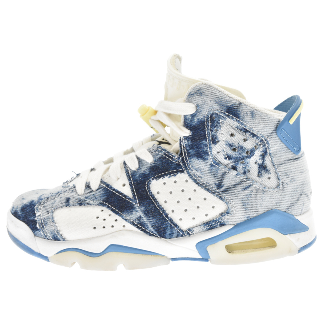 NIKE ナイキ AIR JORDAN 6 RETRO GS Washed Denim エアジョーダン6 レトロハイ ウォッシュドデニム ハイカットスニーカー US3.5Y/22.5cm ブルー DM9045-100 キッズ253センチワイズ