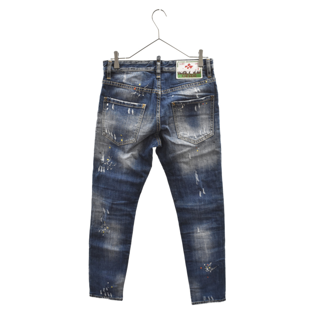 DSQUARED2 ディースクエアード 19SS Slim Jean ペイント加工 ダメージ ウォッシュ加工 スキニーパンツ デニム  S71LB0004 ブルー デニムパンツ