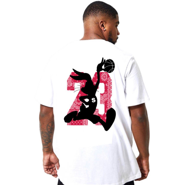 人気No. 1デザイン 半袖 白Tシャツ 古着ストリート プリントTシャツ 夏