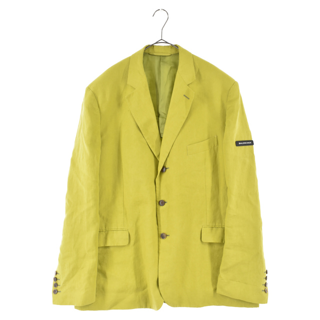 BALENCIAGA バレンシアガ 18SS LOGO BLAZER JACKET YELLOW 508479 ラバーロゴ テーラードジャケット イエローグリーン