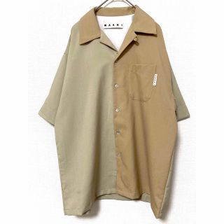 新作ウエア MARNI マルニ リブ切替オープンカラー ボウリングシャツ