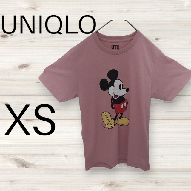 UNIQLO(ユニクロ)のUNIQLO　ミッキー　ピンク　Tシャツ　メンズ（XS） レディースのトップス(Tシャツ(半袖/袖なし))の商品写真