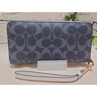 新品 COACHコーチ長財布デニムマルチ シグネチャー ロング ジップ