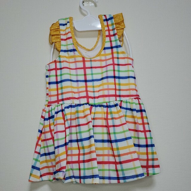 新品♡100cm チェック柄ワンピース水着 4863623 Y キッズ/ベビー/マタニティのキッズ服女の子用(90cm~)(水着)の商品写真