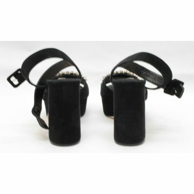 ミュウミュウ ビジューアンクルストラップ厚底サンダル【美品】 | www