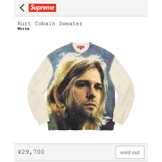 トップス supreme Kurt Cobain Sweater Mサイズ 22050円 『2年保証