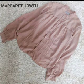 マーガレットハウエル(MARGARET HOWELL)の美品！【MARGARET HOWELL】マーガレットハウエルのノーカラーブラウス(シャツ/ブラウス(長袖/七分))