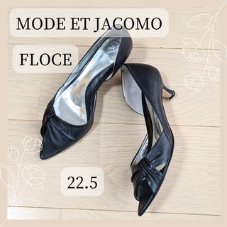 モードエジャコモ(Mode et Jacomo)の❁MODE ET JACOMO　FLOCE　ブラック　オープントゥパンプス❁(ハイヒール/パンプス)