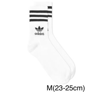 アディダス(adidas)の新品　アディダス　M(23-25cm)ソリッド　ミッドクルーソックス　白1足(ソックス)