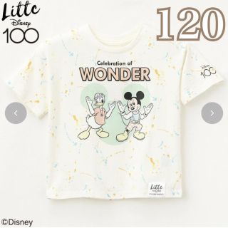 ディズニー(Disney)の新品❤️しまむら リトシー ディズニー ペイントミッキー&ドナルドTシャツ 中白(Tシャツ/カットソー)