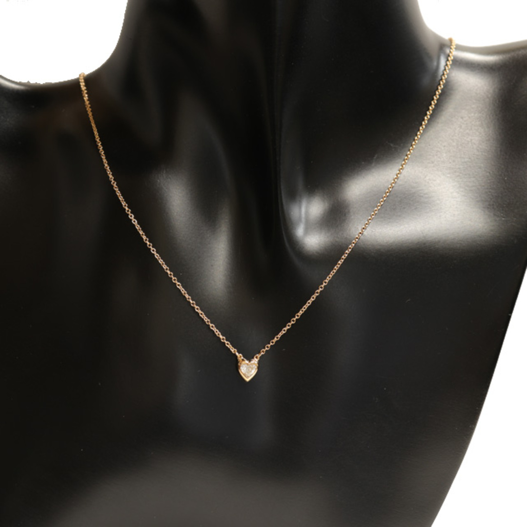 (新品仕上げ済)ティファニー TIFFANY バイザヤード ハート ダイヤ ネックレス K18 PG × ダイヤ 0.17ct 1PD 8866