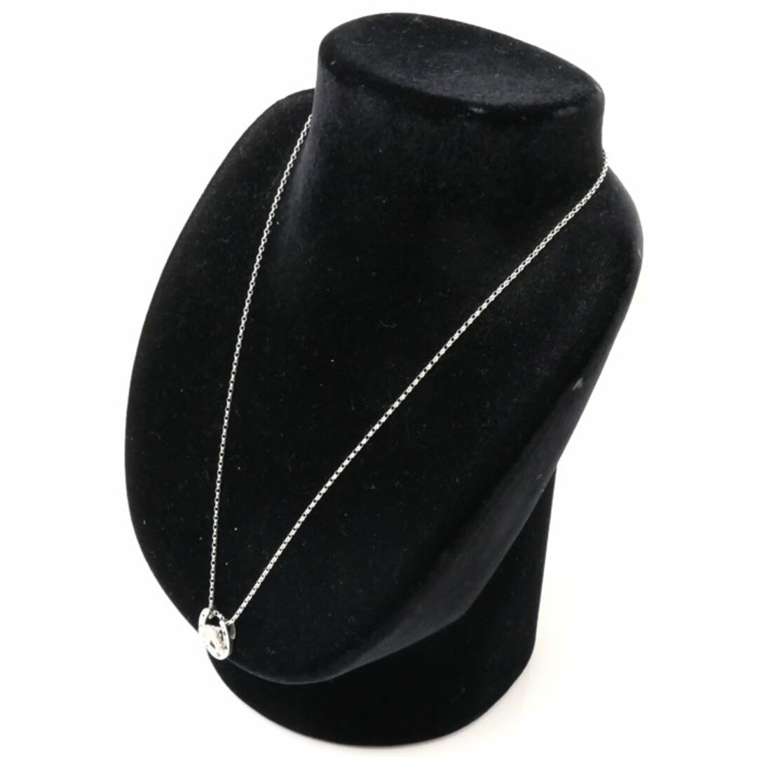 K18WG ホワイトゴールド 馬 ネックレス グリーンガーネット0.11ct