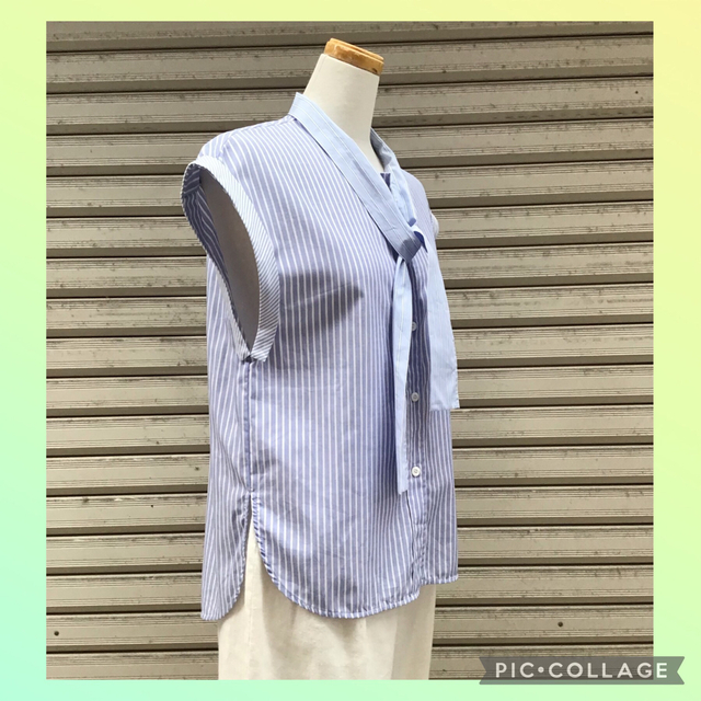 ????　ESCADA SPORT ノースリーブ　ブラウス　ブルー×ストライプ 2