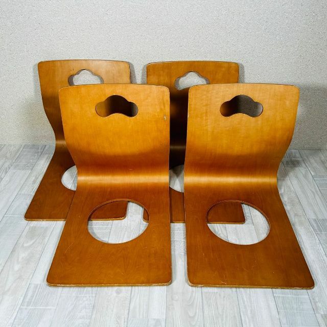 木製 座椅子 和モダン 旅館 曲木 4脚