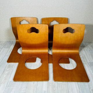 木製 座椅子 和モダン 旅館 曲木 4脚(座椅子)