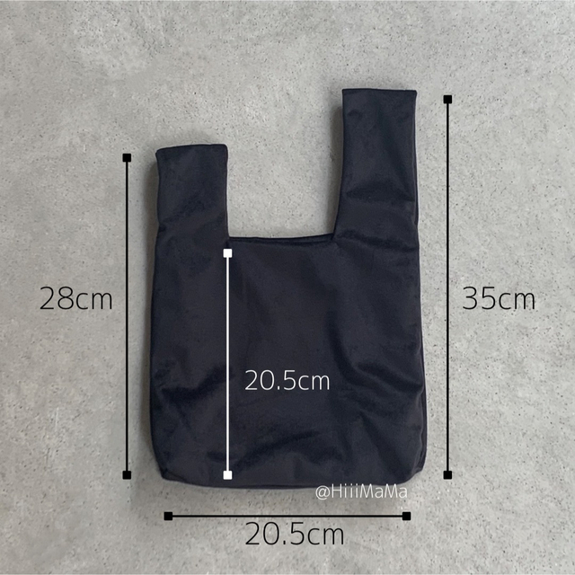 アシメ ハンドル ベロアバッグ ハンドバッグ ブラック 黒 デート シンプル メンズのバッグ(エコバッグ)の商品写真