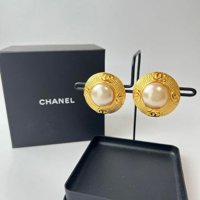 シャネル CHANELココマーク パール イヤリング ビンテージ-